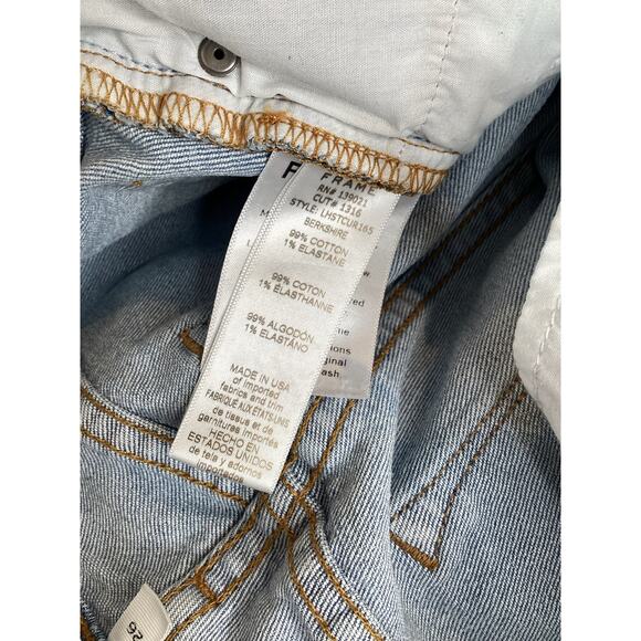 FRAME Denim Le High Straight Distressed Jeans Blue 26 or 2 Boyfriend - Picture 13 of 16